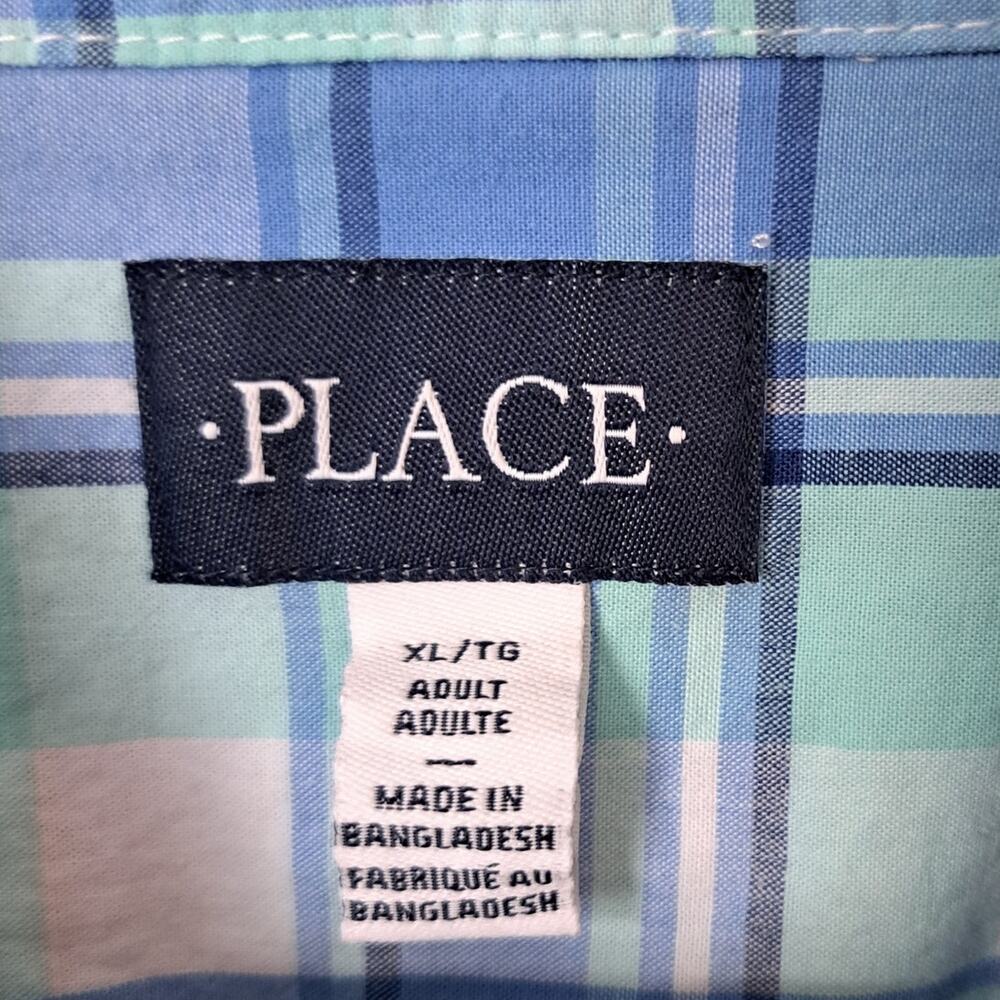 Place Blue Plaid Men's Casual Button Down Size XL - Picture 3 of 4